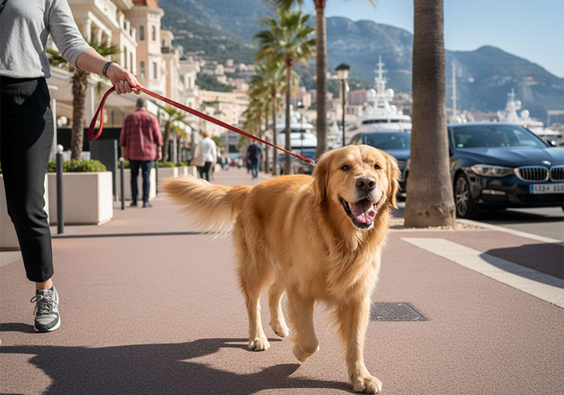 private walking dog monaco
